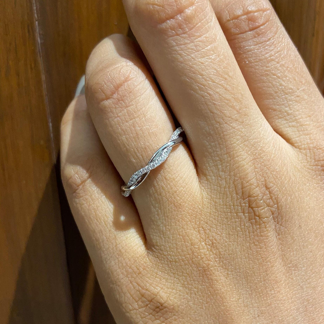 Diamond Eternity Band in 14k Solid Gold, Twisted Rope Diamond Band, Natural Diamonds, Ready To Ship, Women&#39;s Day Gift