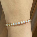 Load image into Gallery viewer, Solitaire Bracelet in 18k Solid Gold Diamond Bracelet, Sturdy Bracelet, Natural Diamonds, Eternity Stackable Bracelet, Gift For Her
