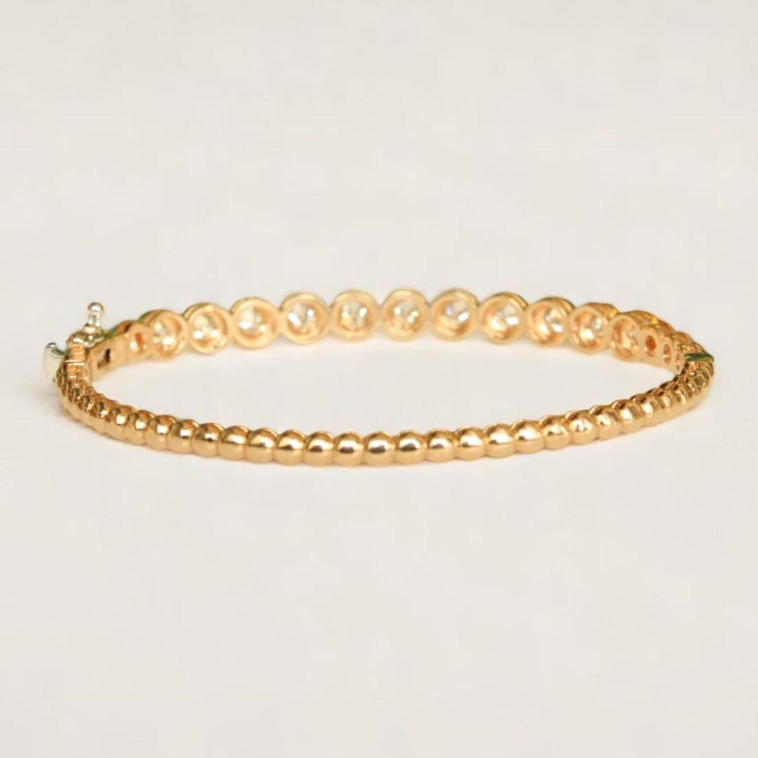 Solitaire Bracelet in 18k Solid Gold Diamond Bracelet, Sturdy Bracelet, Natural Diamonds, Eternity Stackable Bracelet, Gift For Her