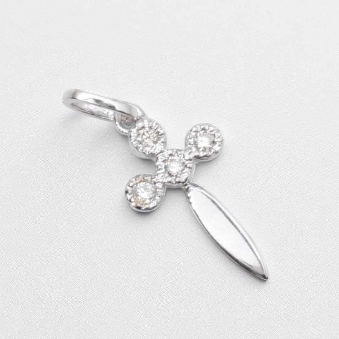 Cross Diamond Pendant, 14k Solid Gold, Natural Diamonds, Religious Adjustable Necklace, Everyday Jewelry, Minimalistic Stacking Pendant