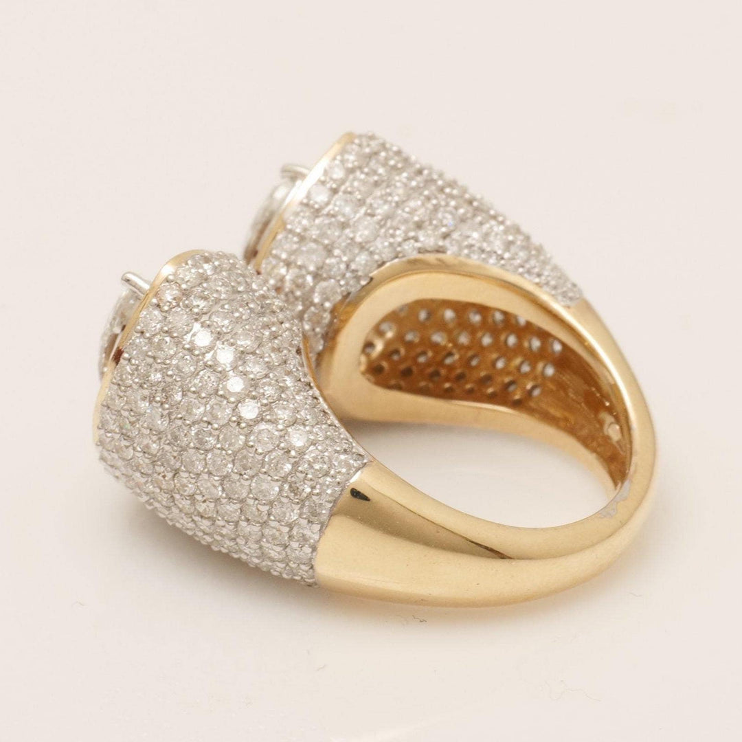 Marquise Halo Diamond Ring, 14k Solid Gold Ring, Natural Diamonds, Eye Cluster Band, Cocktail Statement Band, Ready To Ship, IGI Certified