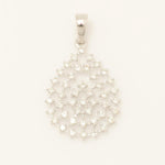 Load image into Gallery viewer, Teardrop Diamond Pendant, 14k Solid Gold, Natural Diamonds, Celestial Statement Necklace, Layering Cocktail Pendant, Floral Lattice Pendant
