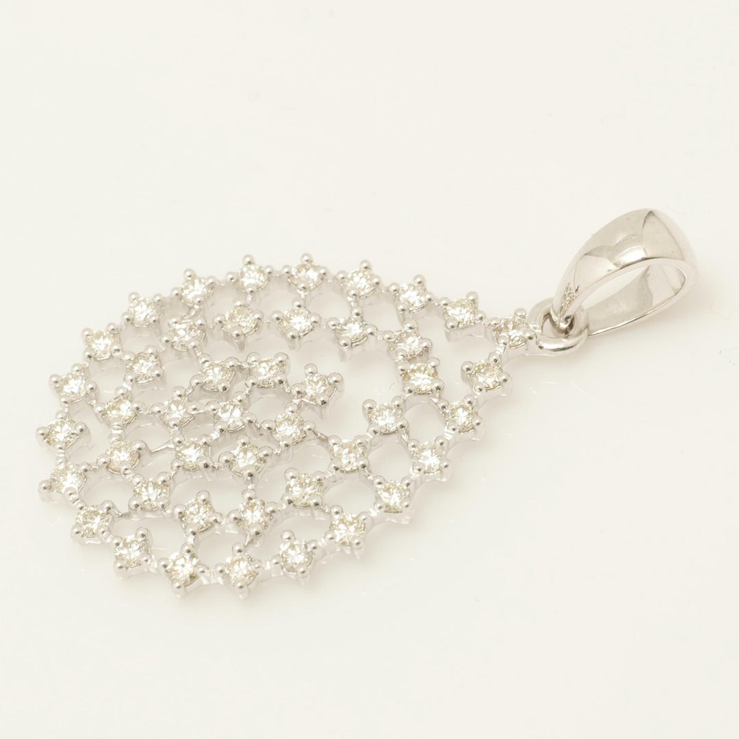 Teardrop Diamond Pendant, 14k Solid Gold, Natural Diamonds, Celestial Statement Necklace, Layering Cocktail Pendant, Floral Lattice Pendant