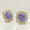 Load image into Gallery viewer, Tanzanite Cushion Halo Diamond Earrings, 14K Solid Gold, Natural Diamonds, Floral Gemstone Statement Studs, Ready To Ship, HRD Certified
