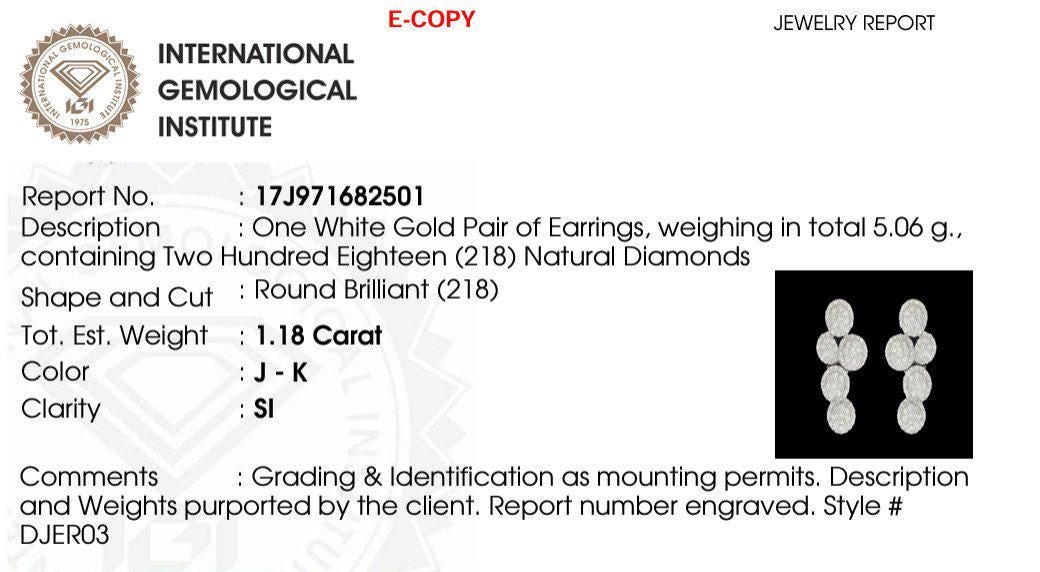 Cluster Diamond Earrings, 14k Solid Gold, Natural Diamonds, Round Drop Studs, Minimalist Statement Earrings, Ready To Ship, IGI Certified