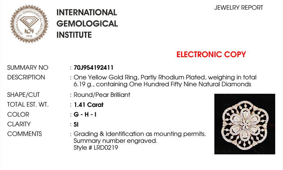 Flower Cluster Diamond Ring, 14k Solid Gold, Fancy Natural Diamonds, Halo Set Cocktail Ring, Statement Ring, Ready To Ship, IGI Certified