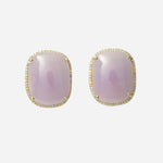 Load image into Gallery viewer, Pink Sapphires Diamond Halo Stud Earrings, 14K Solid Gold, Natural Diamonds, Gemstone Statement Studs, Ready To Ship, HRD Certified
