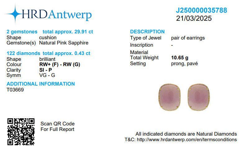 Pink Sapphires Diamond Halo Stud Earrings, 14K Solid Gold, Natural Diamonds, Gemstone Statement Studs, Ready To Ship, HRD Certified