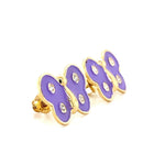 Load image into Gallery viewer, Kids Butterfly Diamond Stud Earrings, 14k Solid Gold With Purple Enameling, Natural Diamonds, Gift for girls, Ready To Ship, HRD Certified
