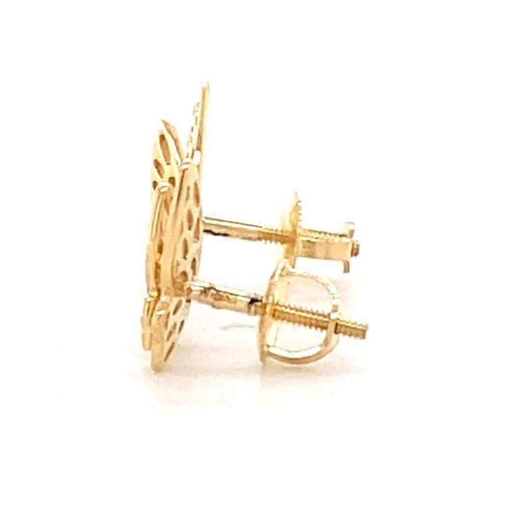 Kids Winged Butterfly Diamond Stud Earrings, 14k Solid Gold, Natural Diamonds, Kids Animal Jewelry, Gift for toddlers/girls, Ready To Ship