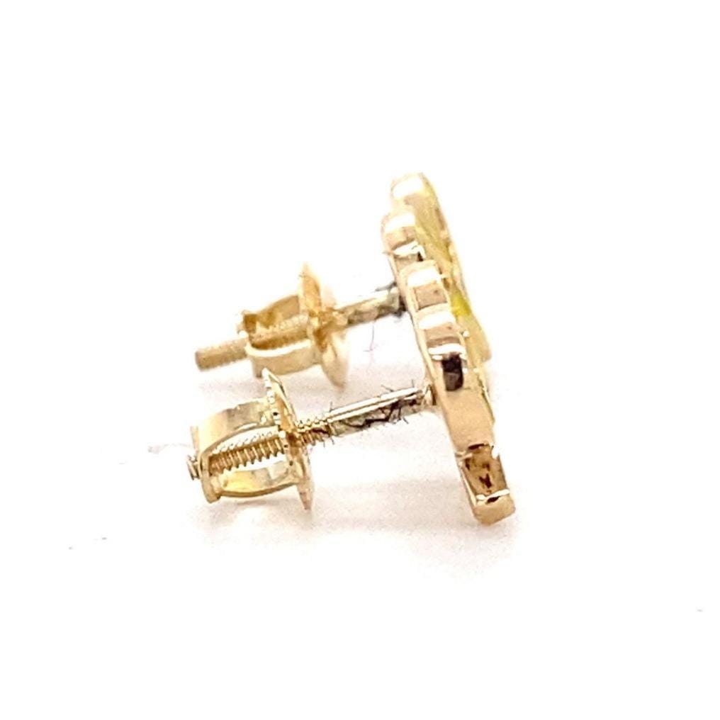 Kids Bowknot Diamond Stud Earrings, 14k Solid Gold With Enameling, Natural Diamonds, Kids jewelry, Gift for toddlers/girls, Ready To Ship