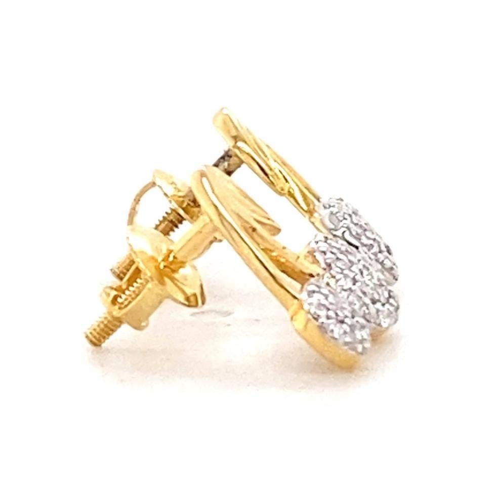 Kids Cherry Diamond Stud Earrings, 14k Solid Gold, Natural Diamonds, Fruit Jewelry, Gift for toddlers/girls, Ready To Ship, HRD Certified