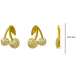 Load image into Gallery viewer, Kids Cherry Diamond Stud Earrings, 14k Solid Gold, Natural Diamonds, Fruit Jewelry, Gift for toddlers/girls, Ready To Ship, HRD Certified
