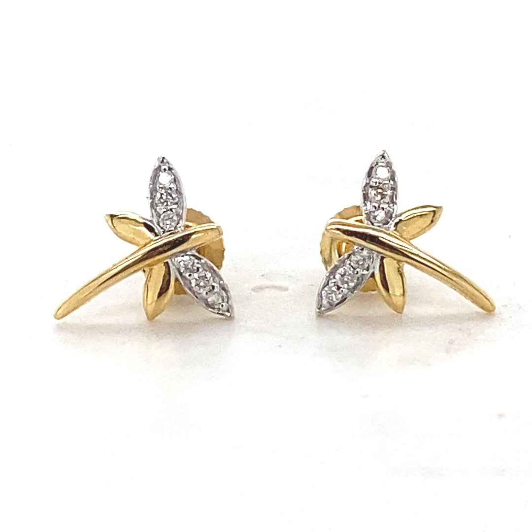 Kids Dragonfly Diamond Stud Earrings, 14k Solid Gold, Natural Diamonds, Insect Jewelry, Gift for toddlers/girls/kids, Ready To Ship