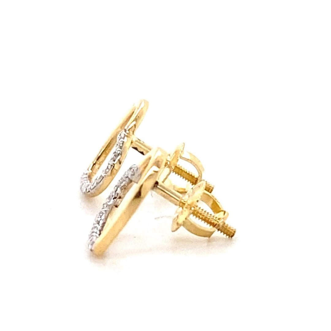 Kids Hollow Heart Diamond Stud Earrings, 14k Solid Gold, Natural Diamonds, Gift for toddlers, girls and kids, Ready To Ship