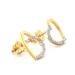 Load image into Gallery viewer, Kids Hollow Heart Diamond Stud Earrings, 14k Solid Gold, Natural Diamonds, Gift for toddlers, girls and kids, Ready To Ship
