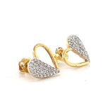 Load image into Gallery viewer, Kids Heart Diamond Stud Earrings, 14k Solid Gold, Natural Diamonds, Gift for toddlers/girls/kids, Ready To Ship, HRD Certified
