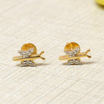 Load image into Gallery viewer, Kids Dragonfly Diamond Stud Earrings, 14k Solid Gold, Natural Diamond, Insect Jewelry, Gift for toddlers/girls, Ready To Ship, HRD Certified
