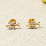 Load image into Gallery viewer, Kids Dragonfly Diamond Stud Earrings, 14k Solid Gold, Natural Diamond, Insect Jewelry, Gift for toddlers/girls, Ready To Ship, HRD Certified
