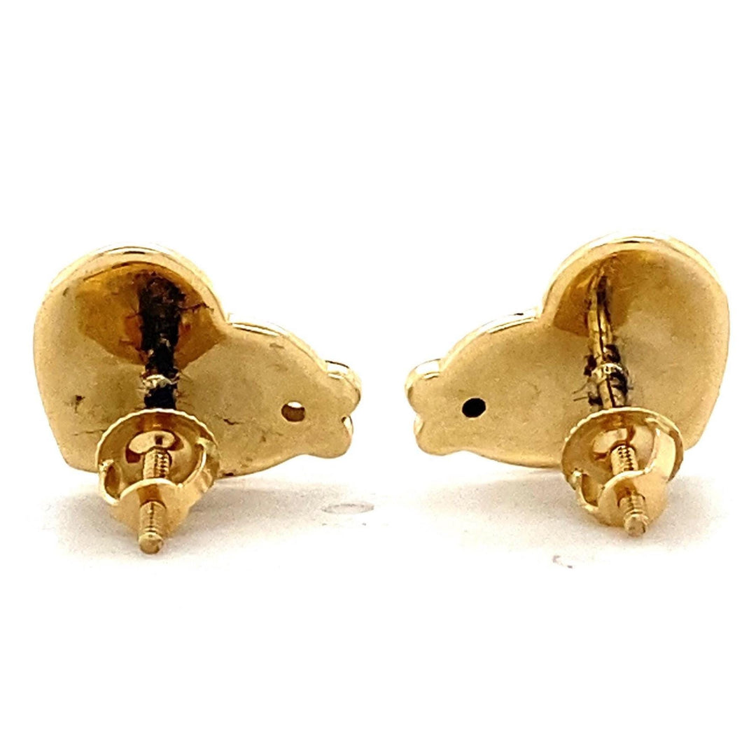 Teenager Floral Heart Diamond Stud Earrings, 14k Solid Gold With Enameling, Natural Diamonds, Gift for girls, Ready To Ship, HRD Certified