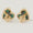 Load image into Gallery viewer, Kids Malachite Heart Diamond Earrings, 14k Solid Gold, Natural Diamonds, Everyday Studs, Gift for Girls/Kids/Toddlers, Ready To Ship

