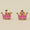 Load image into Gallery viewer, Diamond Crown Kids Earrings, Pink Enamel Studs, 14k Solid Gold, Natural Diamonds, Everyday jewelry, Gift for toddlers/girls, Ready To Ship
