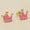 Load image into Gallery viewer, Diamond Crown Kids Earrings, Pink Enamel Studs, 14k Solid Gold, Natural Diamonds, Everyday jewelry, Gift for toddlers/girls, Ready To Ship
