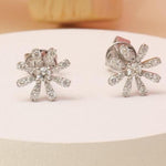 Load image into Gallery viewer, Kids Snowflake Diamond Stud Earrings, 18k Solid Gold, Natural Diamonds, Kids jewelry, Gift for toddlers/girls/kids, Ready To Ship
