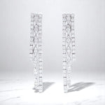 Load image into Gallery viewer, Waterfall Diamond Earrings In 14kt Solid Gold, Asymmetric Triple line Earrings, Natural Diamonds, Ready To Ship, Women&#39;s Day Gift
