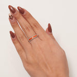 Load image into Gallery viewer, Colored Enamel Natural Diamond Ring: 14k Solid Gold Stackable Band, IGI Certified,  Ready To Ship
