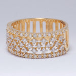 Load image into Gallery viewer, Wide Diamond Band Ring, 14k Solid Gold, Natural Diamonds, Intricate Lattice Design, Statement Jewelry, Bridal Stacking Ring, Gift for Her
