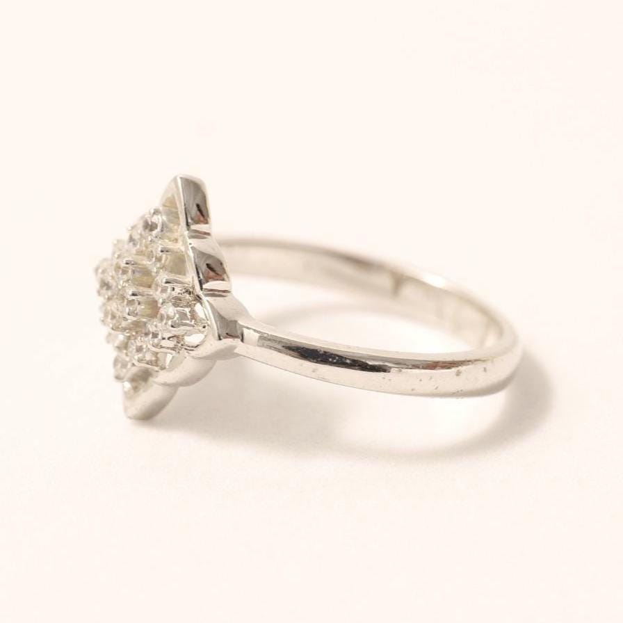Diamond Snowflake Gold Ring, 14k Solid Gold, Filigree Diamond Band, Cluster Ring, Natural Diamond, Everyday Jewelry, Gift For Her