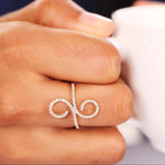 Load image into Gallery viewer, Infinity Diamond Ring, 14k Solid Gold, Natural Diamonds, , Everyday Jewelry Gift For Her
