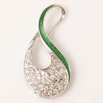 Load image into Gallery viewer, Teardrop Infinity Natural Diamond Pendant: 14k Solid Gold Enamel Cluster Stacking Necklace, IGI Certified, Ready To Ship
