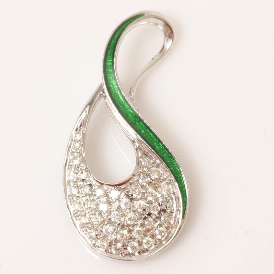 Teardrop Infinity Natural Diamond Pendant: 14k Solid Gold Enamel Cluster Stacking Necklace, IGI Certified, Ready To Ship