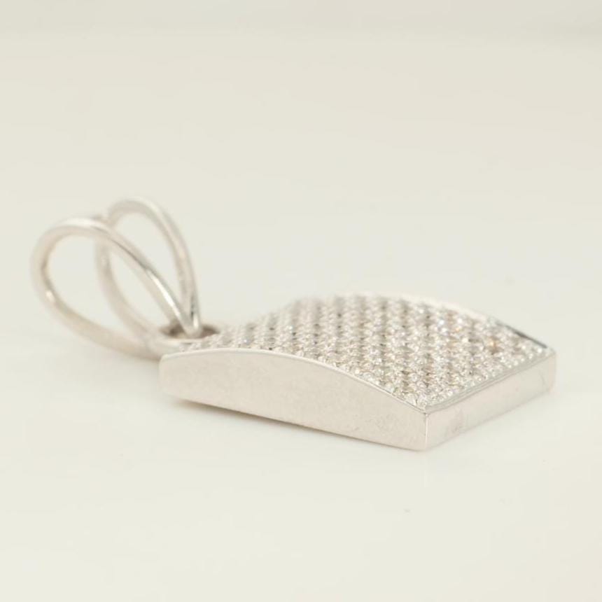 Square Pave Natural Diamond Pendant: 14k Solid Gold Stackable Everyday Necklace, IGI Certified, Ready To Ship