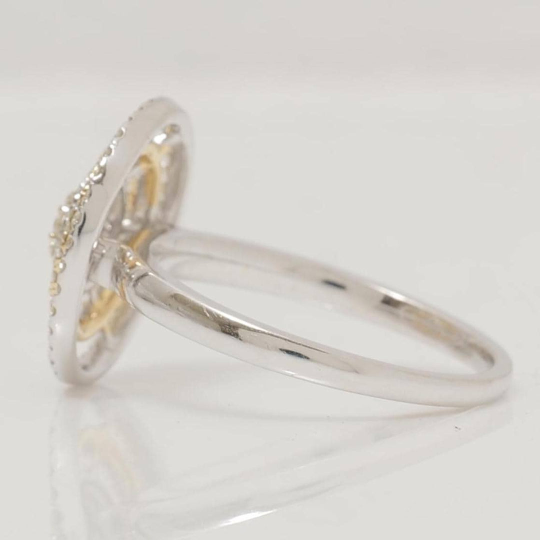 Round Cluster Diamond Ring, 14k Solid Gold, Natural Diamonds, Concentric Circle Cluster Ring, Two Toned Statement Jewelry, Gift For Her