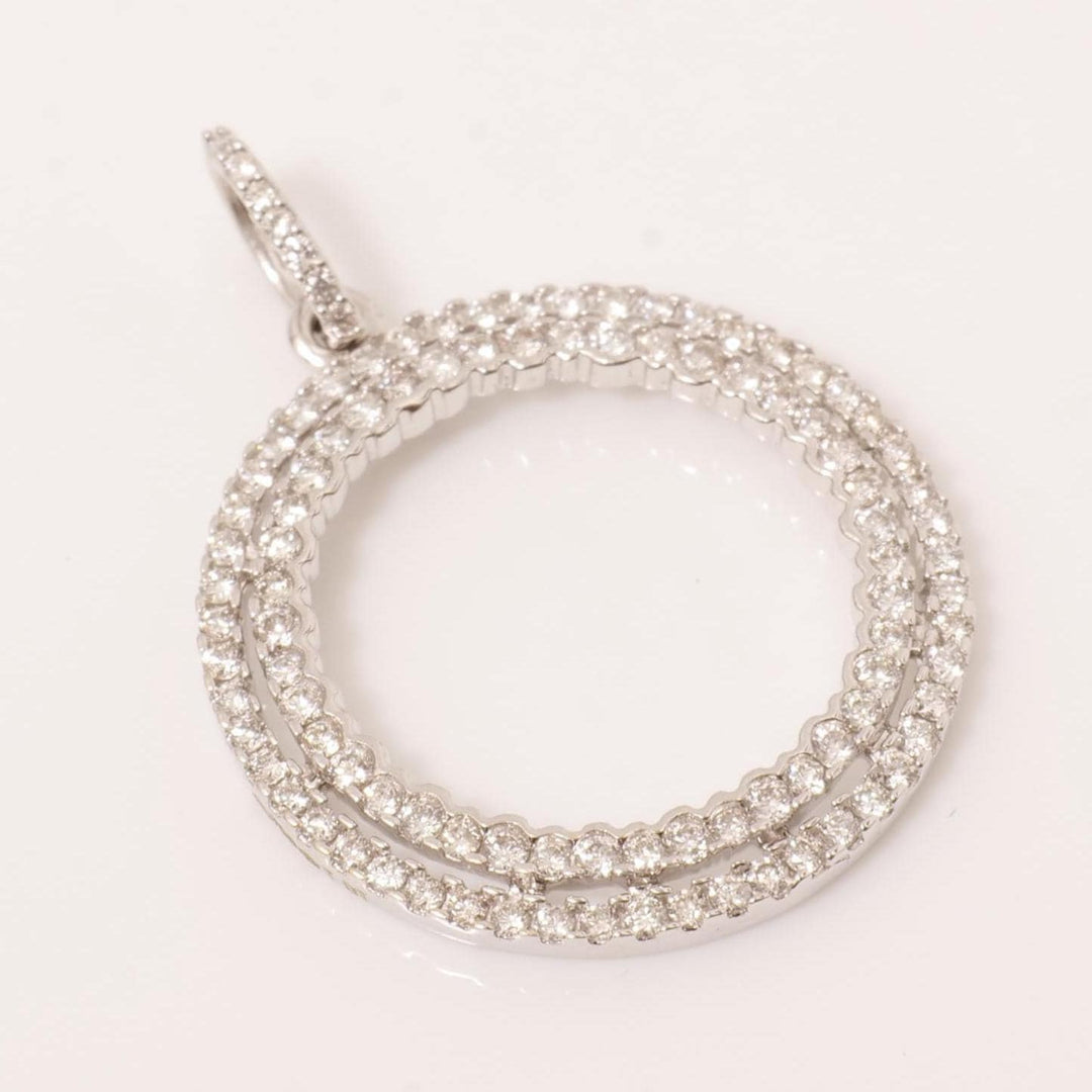 Circle Loop Halo  Natural Diamond Pendant, 14k Solid Gold Stackable Minimalist Necklace, IGI Certified, Ready To Ship