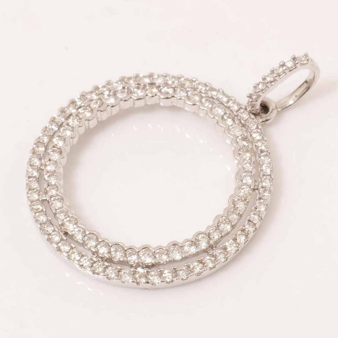 Circle Loop Halo  Natural Diamond Pendant, 14k Solid Gold Stackable Minimalist Necklace, IGI Certified, Ready To Ship