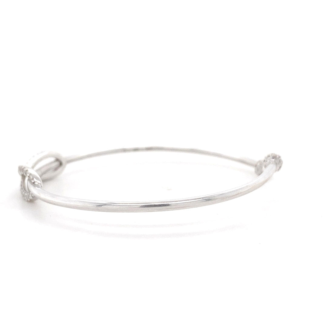 Infinity Diamond Cuff Bracelet, 14K Solid Gold, Natural Diamonds, Everyday Jewelry, Open Bangle Bracelet,  Statement Jewelry, Gift for Her