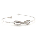 Load image into Gallery viewer, Infinity Diamond Cuff Bracelet, 14K Solid Gold, Natural Diamonds, Everyday Jewelry, Open Bangle Bracelet,  Statement Jewelry, Gift for Her
