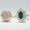 Load image into Gallery viewer, Hexagonal Open Cuff Diamond Ring, 14K Solid Gold, Natural Diamond, Geometric Cocktail Enamel Ring, Dual Tone Statement Jewelry, Gift For Her
