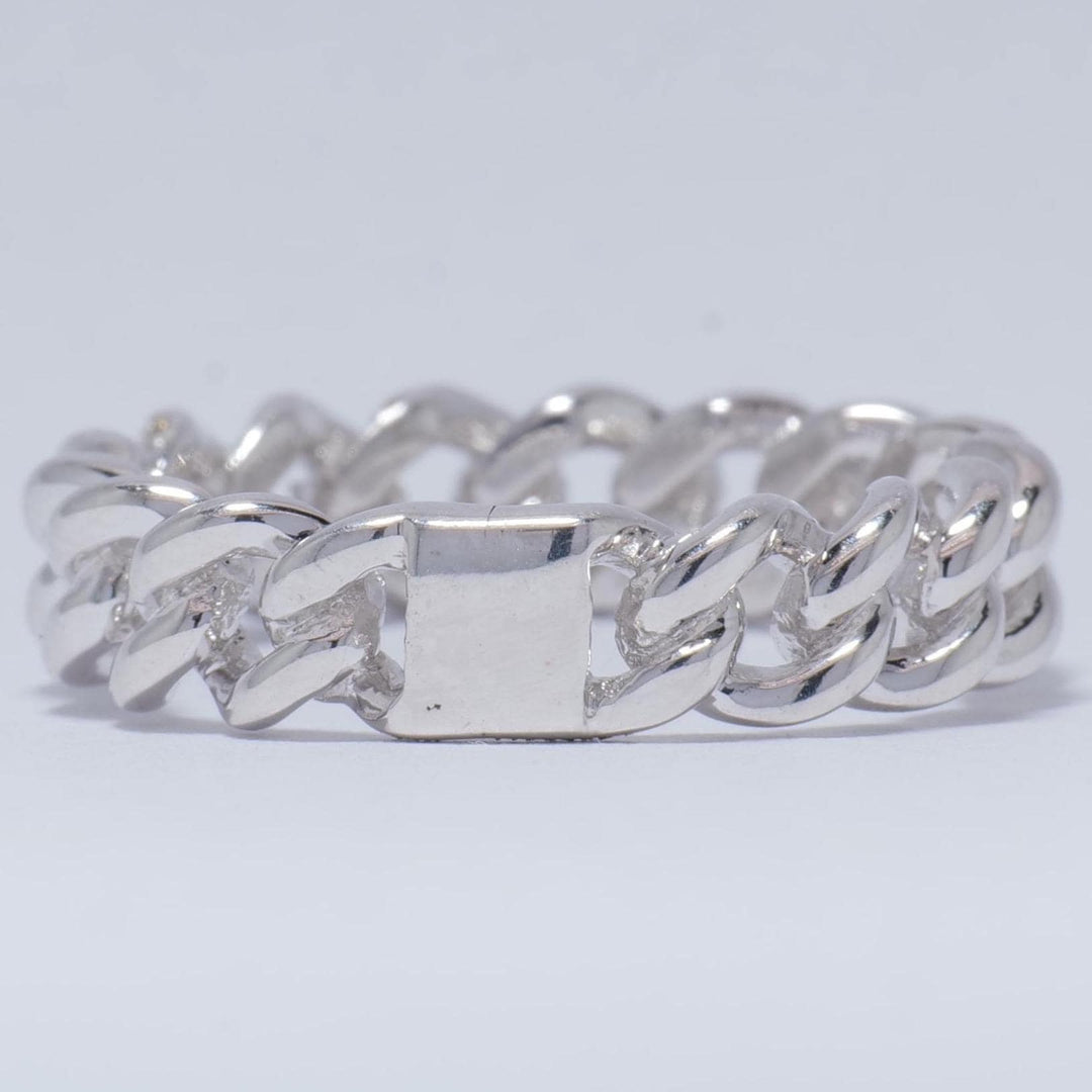 Miami Cuban Diamond Ring, 14K Solid Gold, Eternity Stacking Band, Natural Diamonds, Chain Link Wedding Band, Everyday Jewelry, Gift For Her