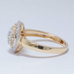 Load image into Gallery viewer, Floral Clustered Natural Diamond Bridal Ring: 14k Solid Gold Dual tone Engagement Jewellery, Certified Jewelry
