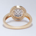 Load image into Gallery viewer, Clustered Diamond Ring, 14k Solid Gold, Encircled Flower Design, Natural Diamonds, Dual tone Ring, Engagement Statement Ring, Gift For Her
