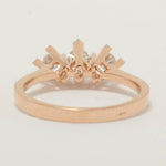 Load image into Gallery viewer, Three Stone Natural Diamond Wedding Ring: 14K Solid Gold Minimalist Band Jewellery, Certified Jewelry
