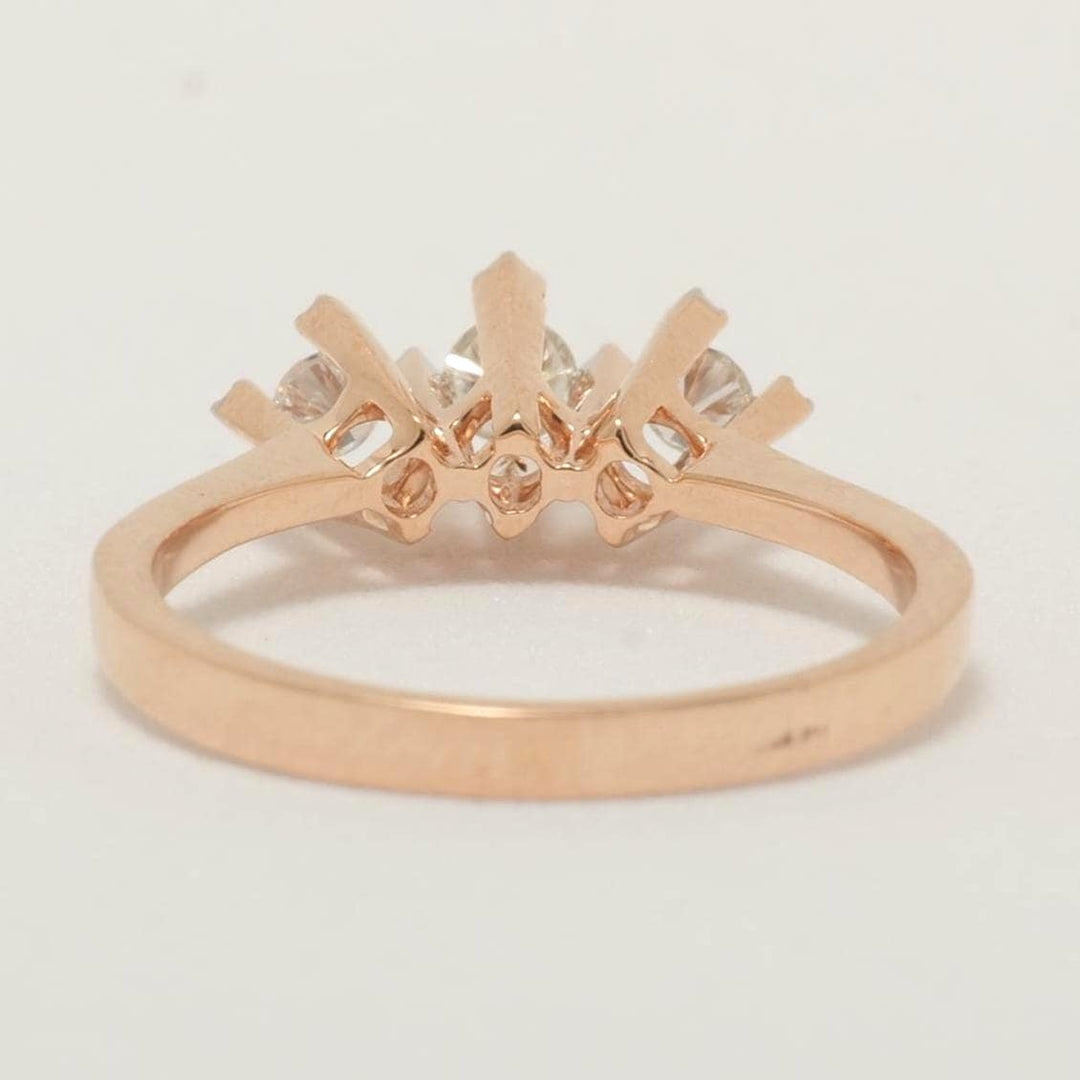 Three Stone Diamond Ring, 14K Solid Gold, Classic Engagement Band, Wedding Statement Ring, Minimalist Jewelry, Gift For Her