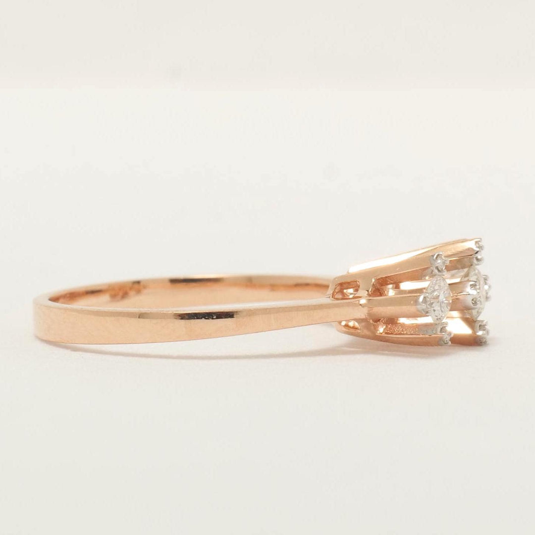 Three Stone Diamond Ring, 14K Solid Gold, Classic Engagement Band, Wedding Statement Ring, Minimalist Jewelry, Gift For Her
