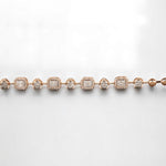 Load image into Gallery viewer, Halo Set Diamond Tennis Bracelet, 14k Solid Gold, Natural Diamonds, Illusion Two Toned Bracelet, Stackable Minimalistic Jewelry
