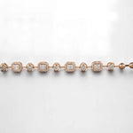 Load image into Gallery viewer, Geometric Halo Natural Diamond Stackable Tennis Bracelet: 14k Solid Gold Illusion Two Toned Minimalistic Jewellery, Certified Jewelry
